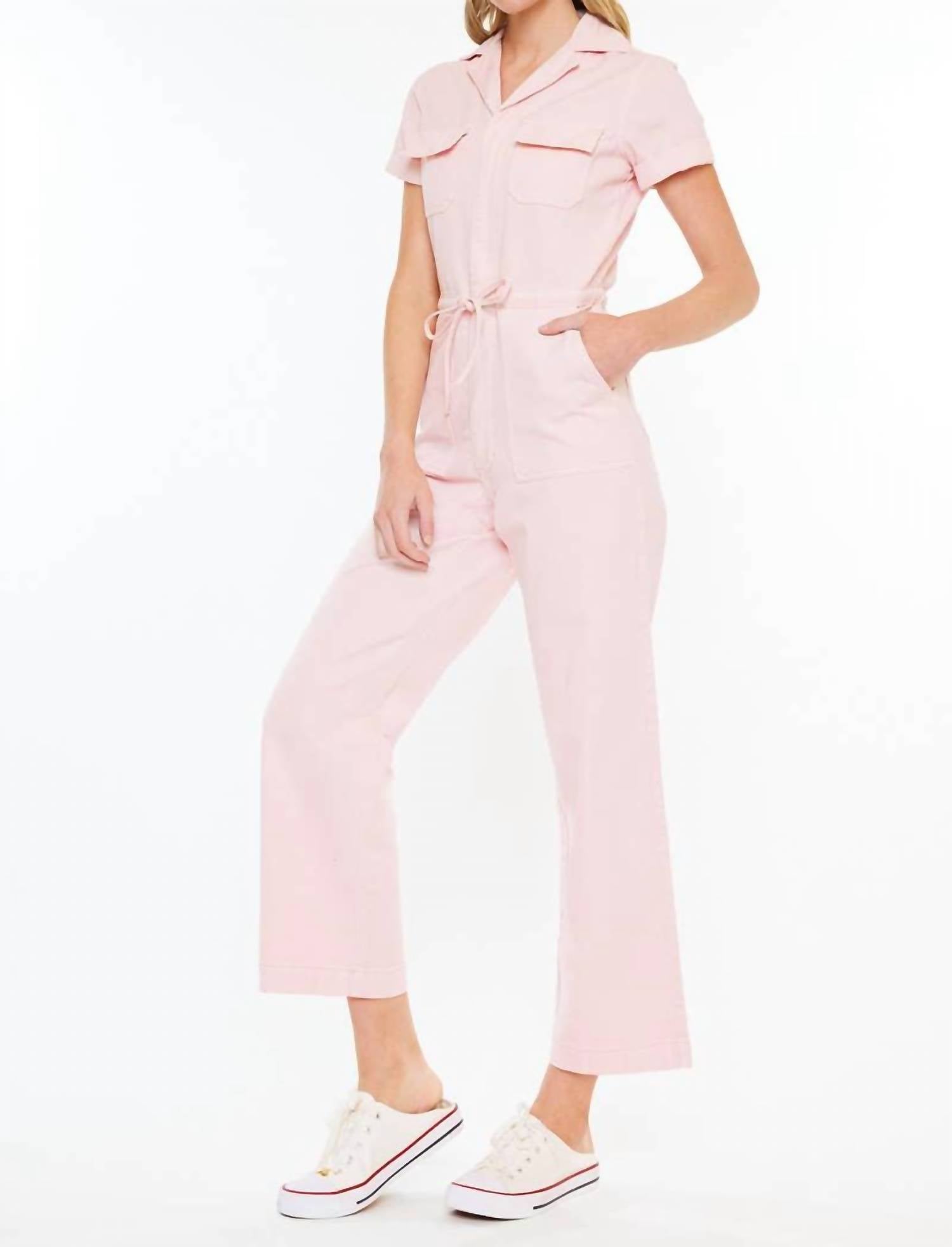 KanCan Wide Leg Jumpsuit in blushing pink - women's pants - alternate view