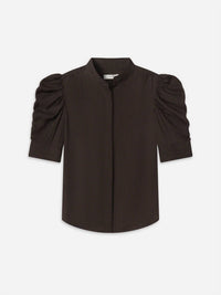FRAME Houndstooth Gillian Top in americano multi - women's long sleeve top - alternate view