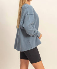 Hyfve - Urban Fade Oversized V-neck Sweatshirt