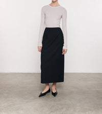 Enza Costa - SILK KNIT LONG SLEEVE CREW TEE