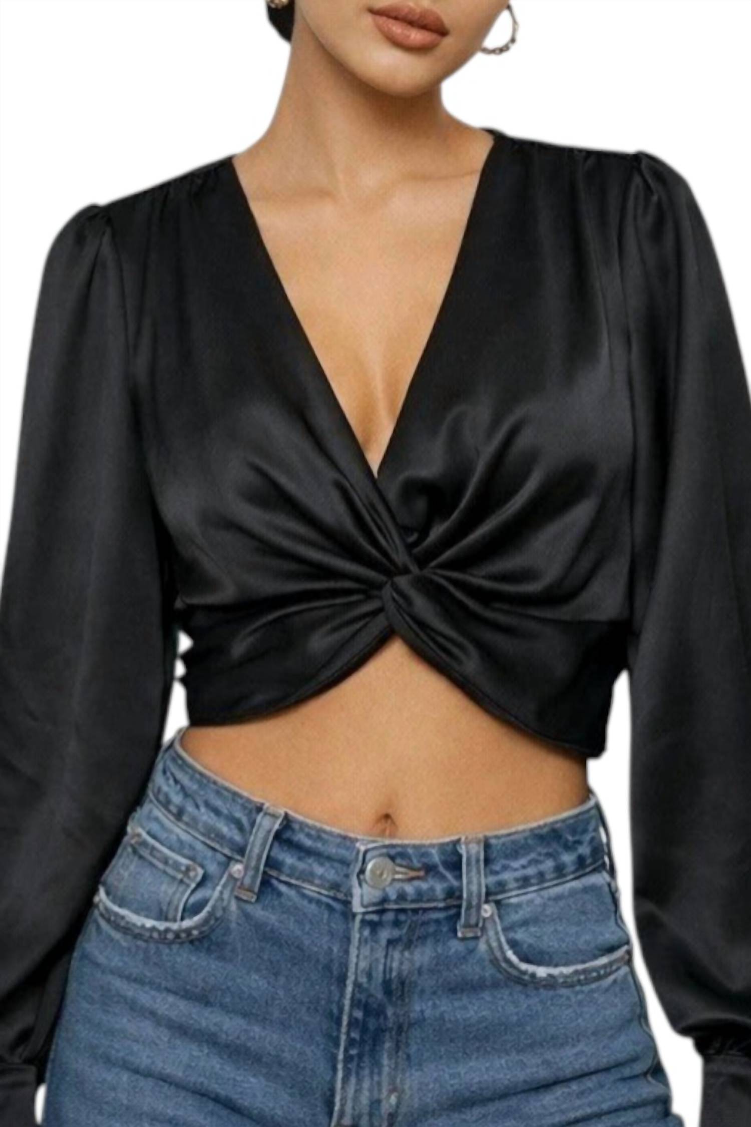 Spring + Mercer - Cropped Twist Front Top