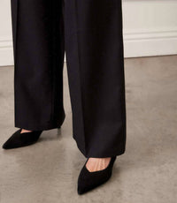 Karen Kane Rhinestone Embellished Wide-leg Trousers - Petite in black - women's pants - view 6
