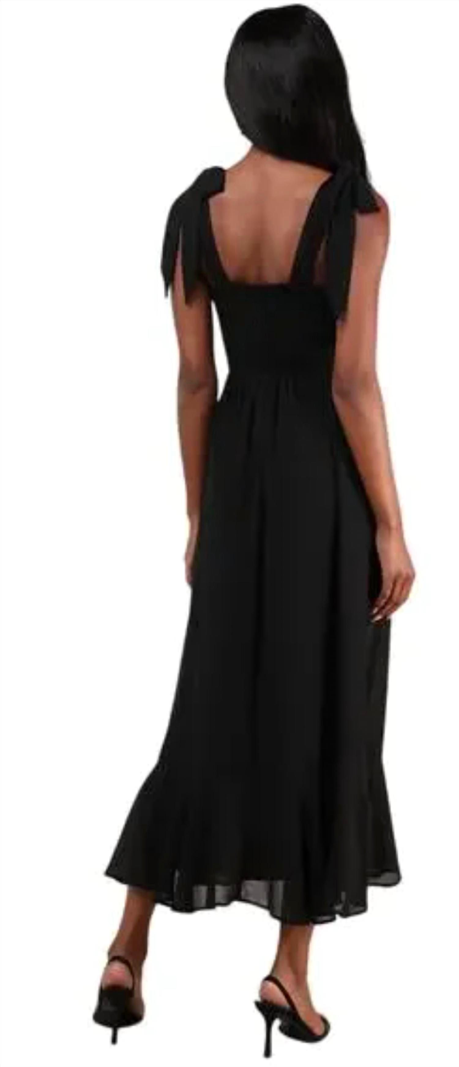 Lulus - Summer Invite Tie-strap Tiered Midi Dress