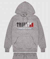 Trapstar Men’s Decoded Logo Chenille Tracksuit in grey red - men's item - detail view