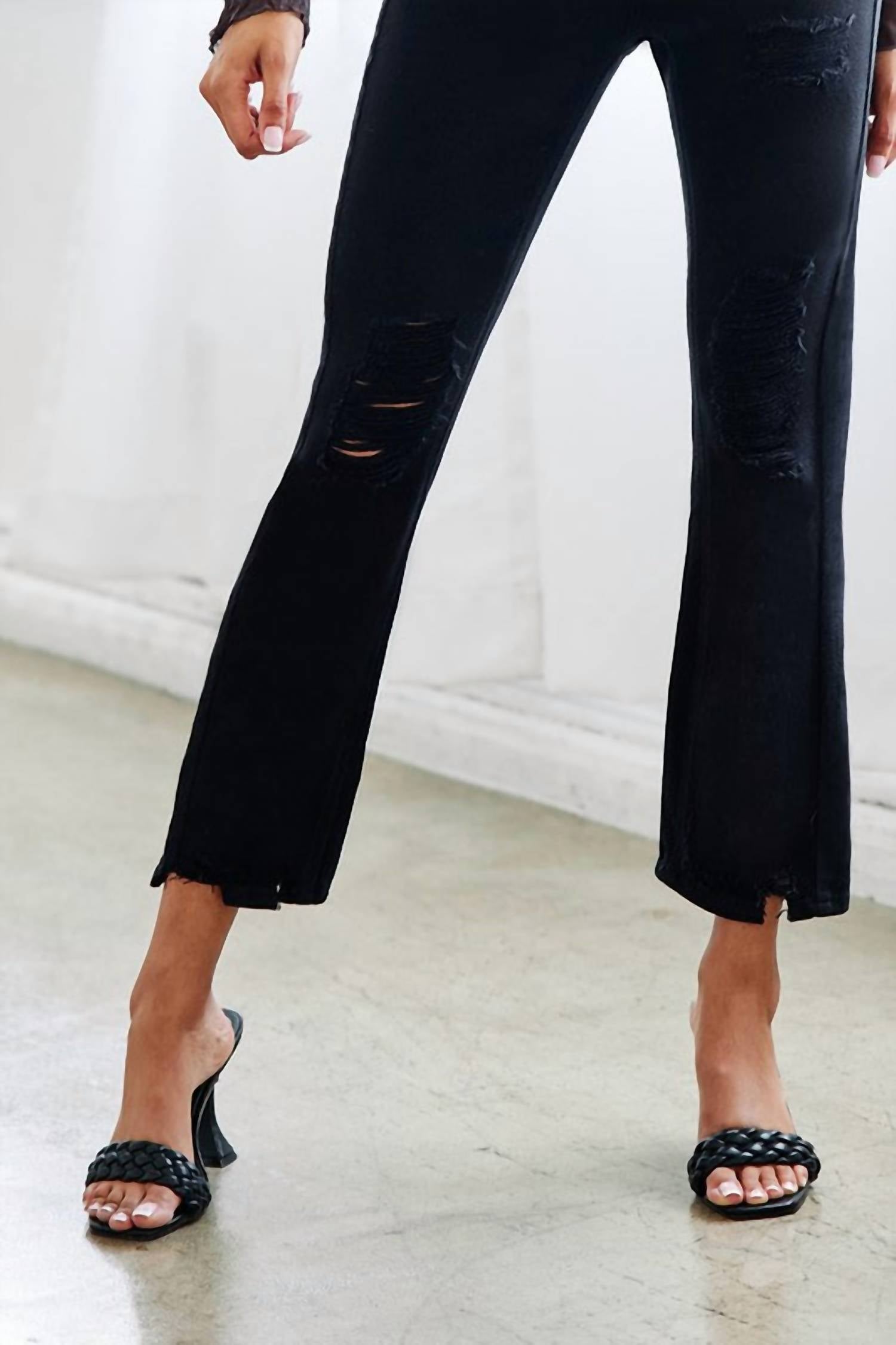 KanCan Carver High Rise Slim Straight Jeans in black - women's jeans - alternate view