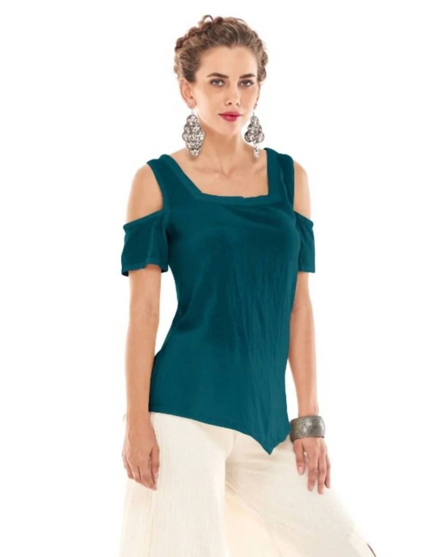 Oh My Gauze! Dana Cotton Top in pine - women's blouse - alternate view