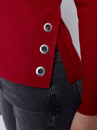 Charlie B - V-neck Sweater With Side Slits
