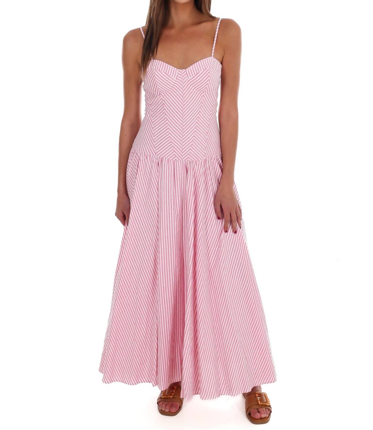 TCEC Oceanview Striped Maxi Dress in pink - women's dress - view 4