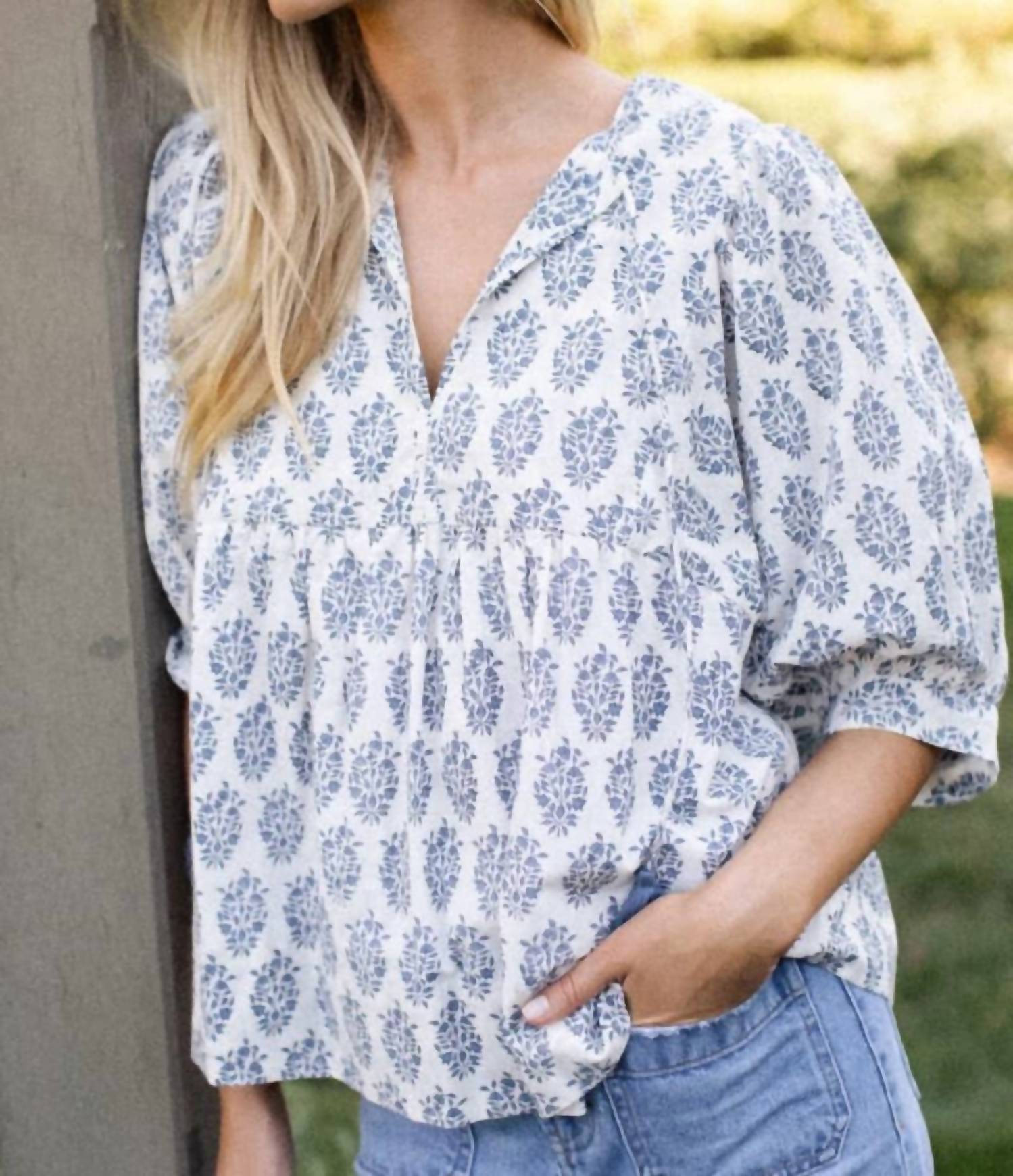 Marea - Steph Cotton Blouse Top