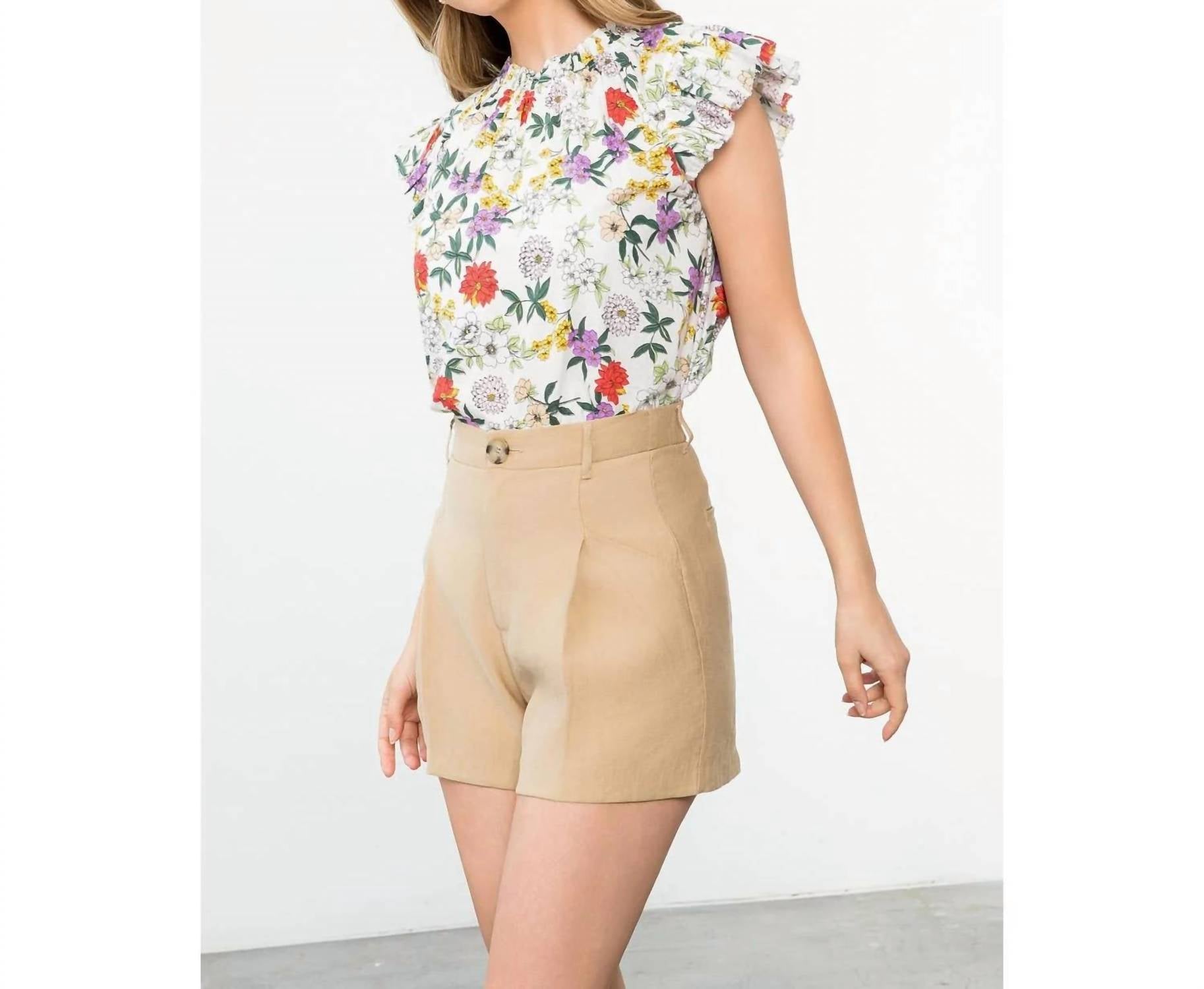 Thml - Women's Print Flutter Sleeve Top