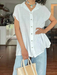 Mint Exclusives - Button Down Sleeveless Linen Top