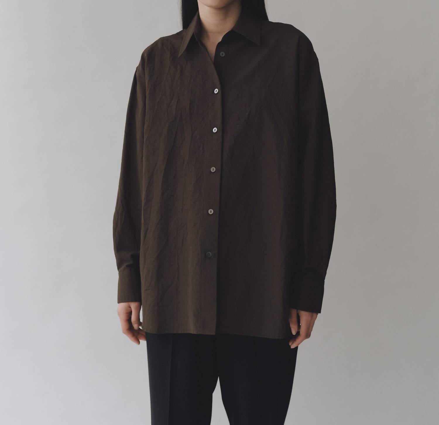 Mijeong Park - Crinkle Oversized Button Down Shirt