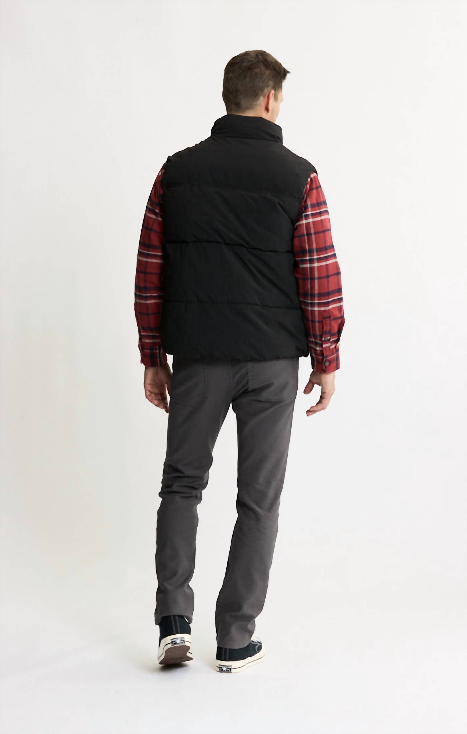 JACHS NEW YORK Namath Snap Button Puffer Vest in black - men's jacket - view 5