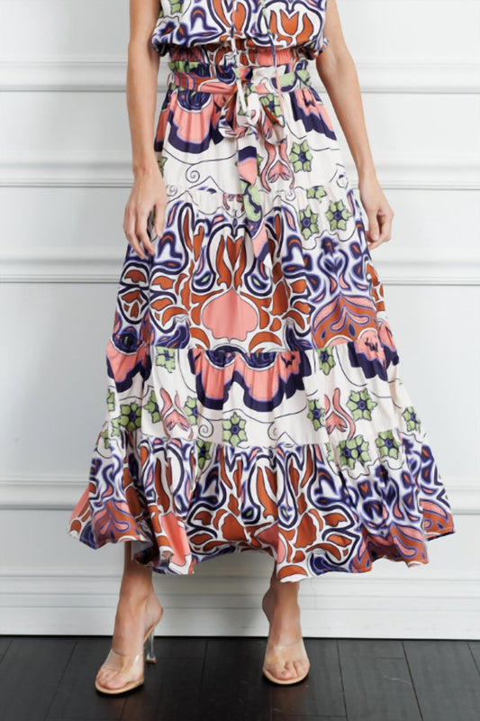 Ciebon - Kariah Engineer Printed Tiered Skirt