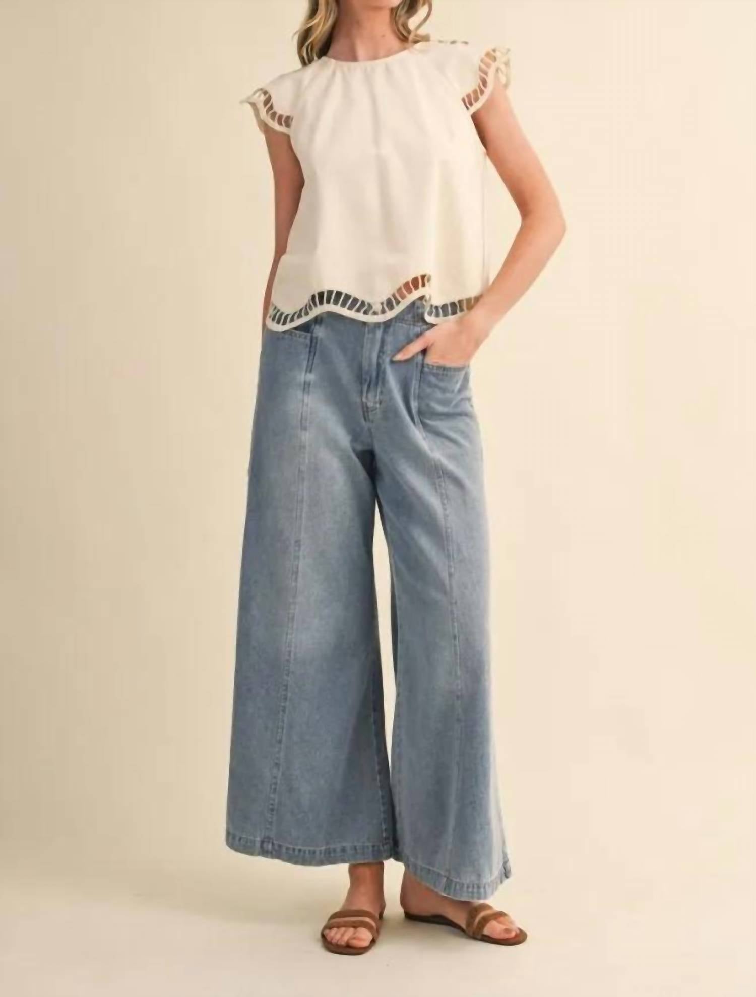 En Merci - Embroidered Cut Out Blouse