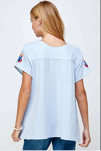 See And Be Seen - On The Border Embroidered Top