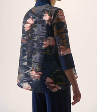 Joseph Ribkoff - Signature Jacquard Organza Floral Print Swing Jacket
