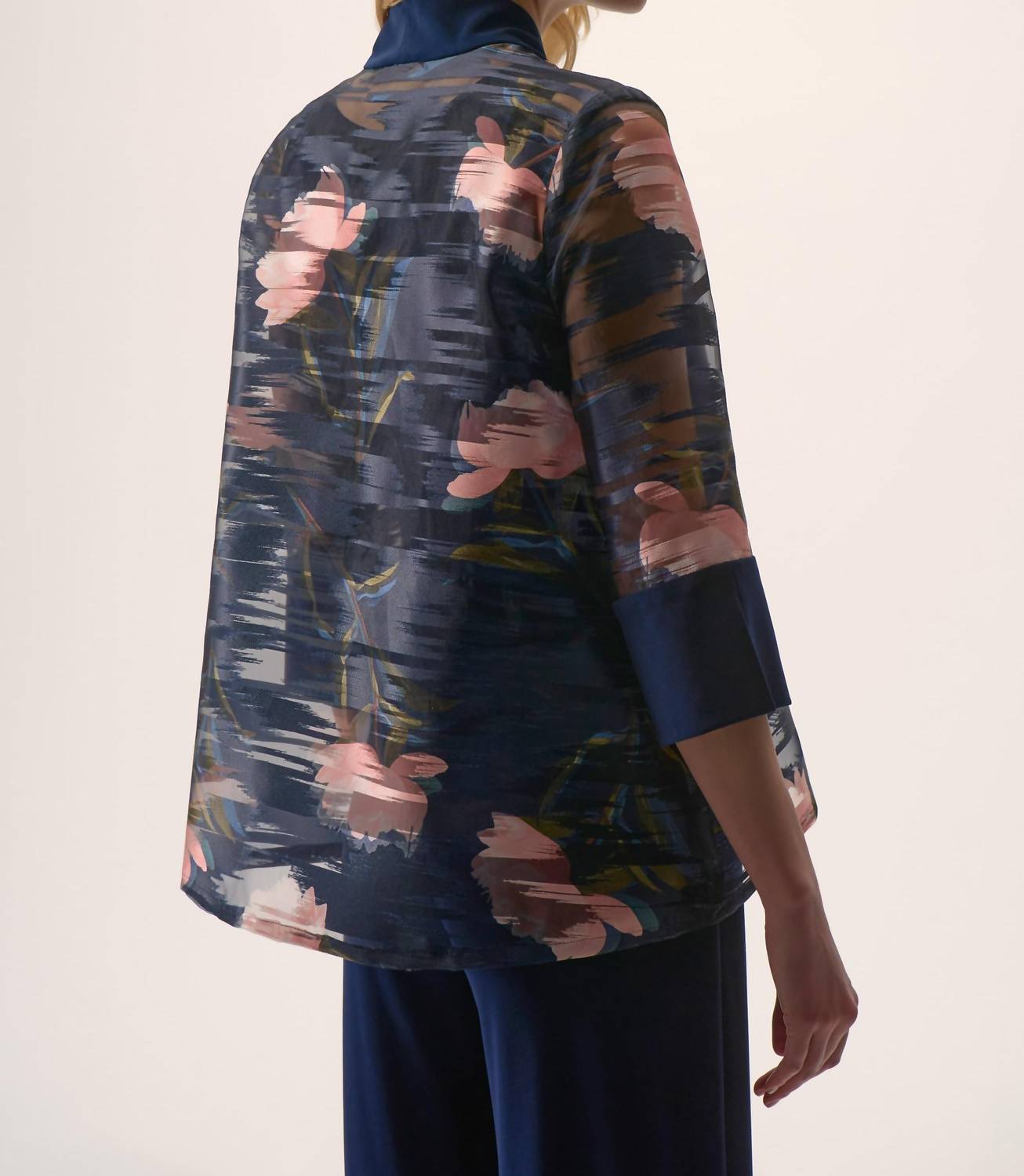 Joseph Ribkoff - Signature Jacquard Organza Floral Print Swing Jacket