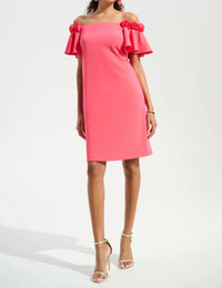 Joseph Ribkoff - Rosette Off-shoulder A-line Dress