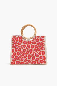 America & Beyond - Women's Leopard Beaded Tote Bag