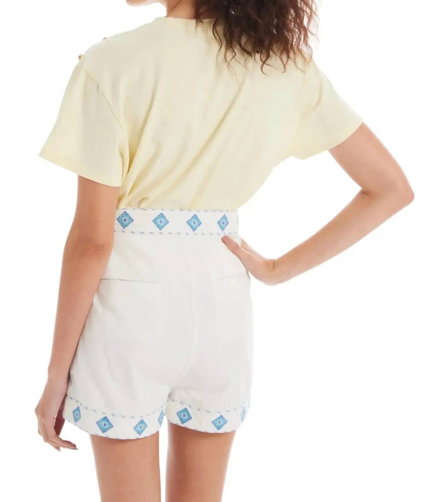 ALLISON NEW YORK Brooklyn Short Sleeve Tee in butter - women's t-shirt - detail view