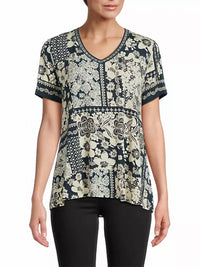 Johnny Was - Janie Favorite Short Sleeve V-Neck Swing Tee