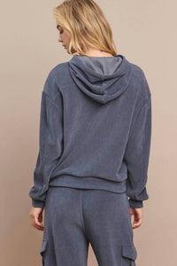 Yelete - Relaxed Ribbed Corduroy Hoodie