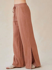 Bella Dahl - Linen Side Slit Wide Leg Pant