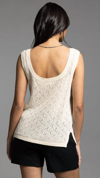 Weekend Los Angeles Women's Bailey Top in white - women's tank top - detail view