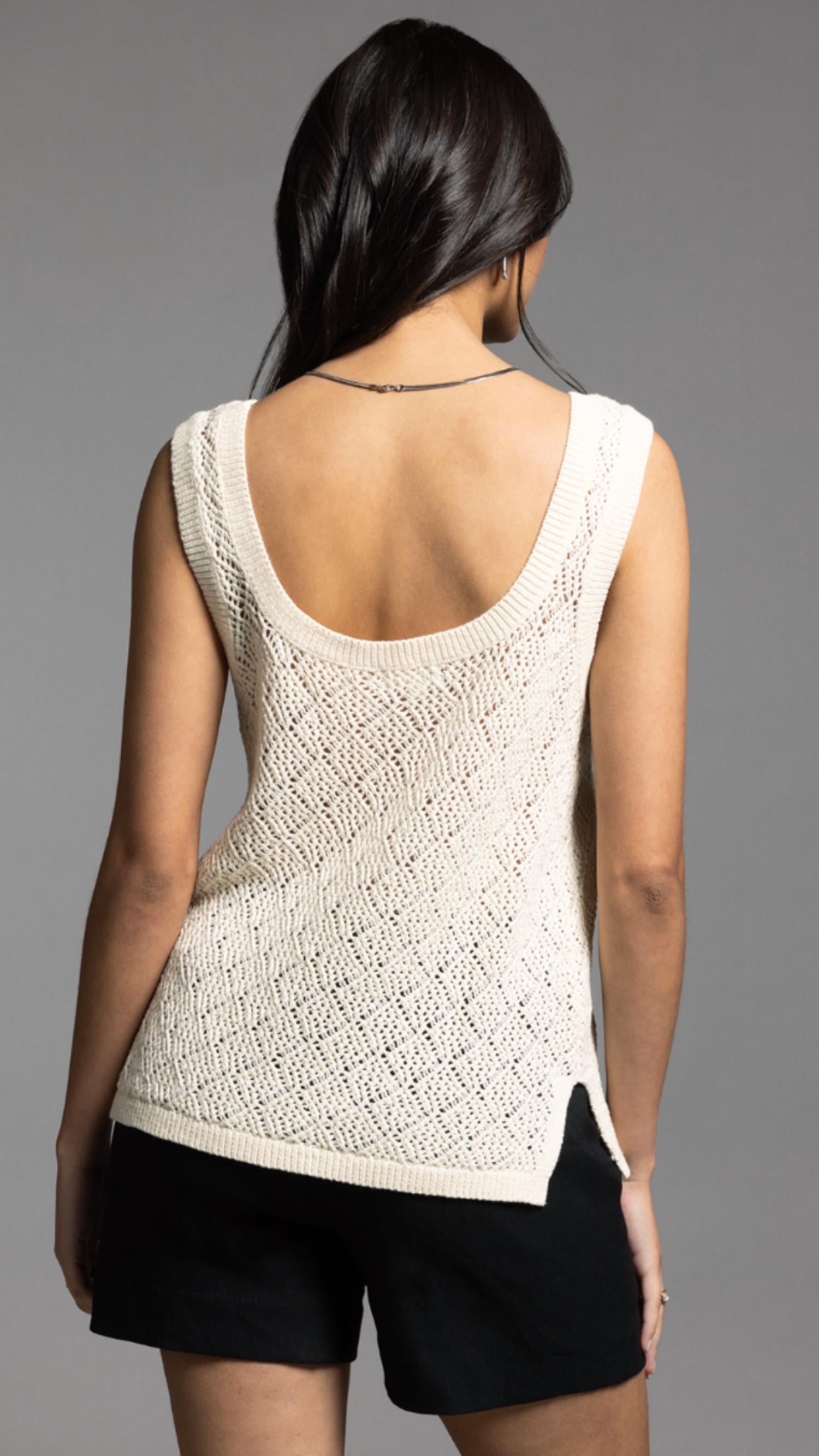 Weekend Los Angeles Women's Bailey Top in white - women's tank top - detail view