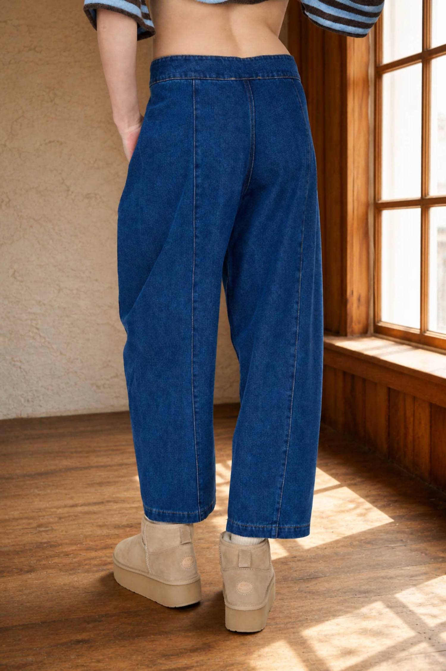 Joa - High Waist Front Tie Wide Leg Cropped Pants