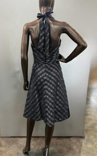 Donna Ricco - Taffeta Plaid Halter Cocktail Dress
