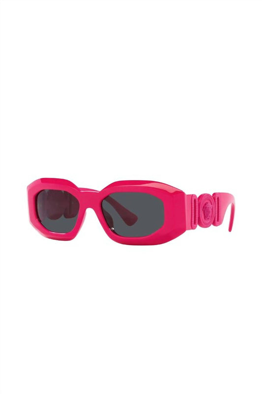 Versace - Irregular Plastic Sunglasses with Dark Grey Solid Color Lens