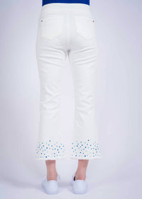 Lisette L - Flair Confetti Embroidered Hem Pant