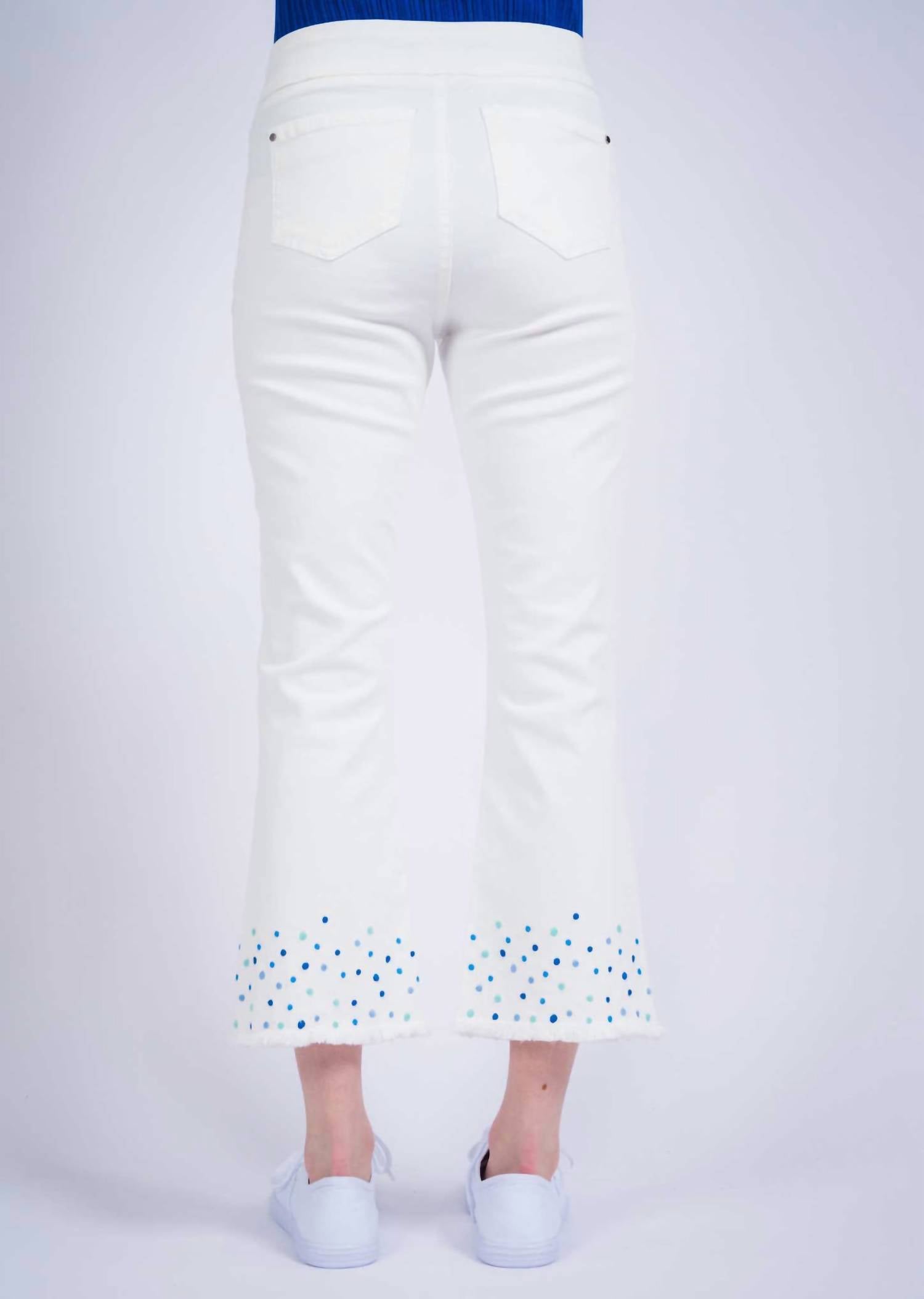 Lisette L - Flair Confetti Embroidered Hem Pant
