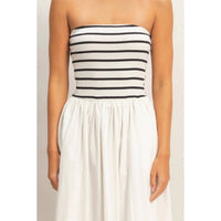 Hyfve - Striped Strapless Flowy Dress