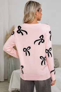 Shewin - Bow Print Sweater