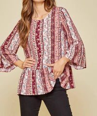 Andree By Unit - Floral Print Peplum Blouse