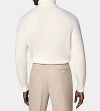 SUITSUPPLY Ribbed Merino Wool Turtleneck Sweater - Plus in off white - men's sweater - alternate view