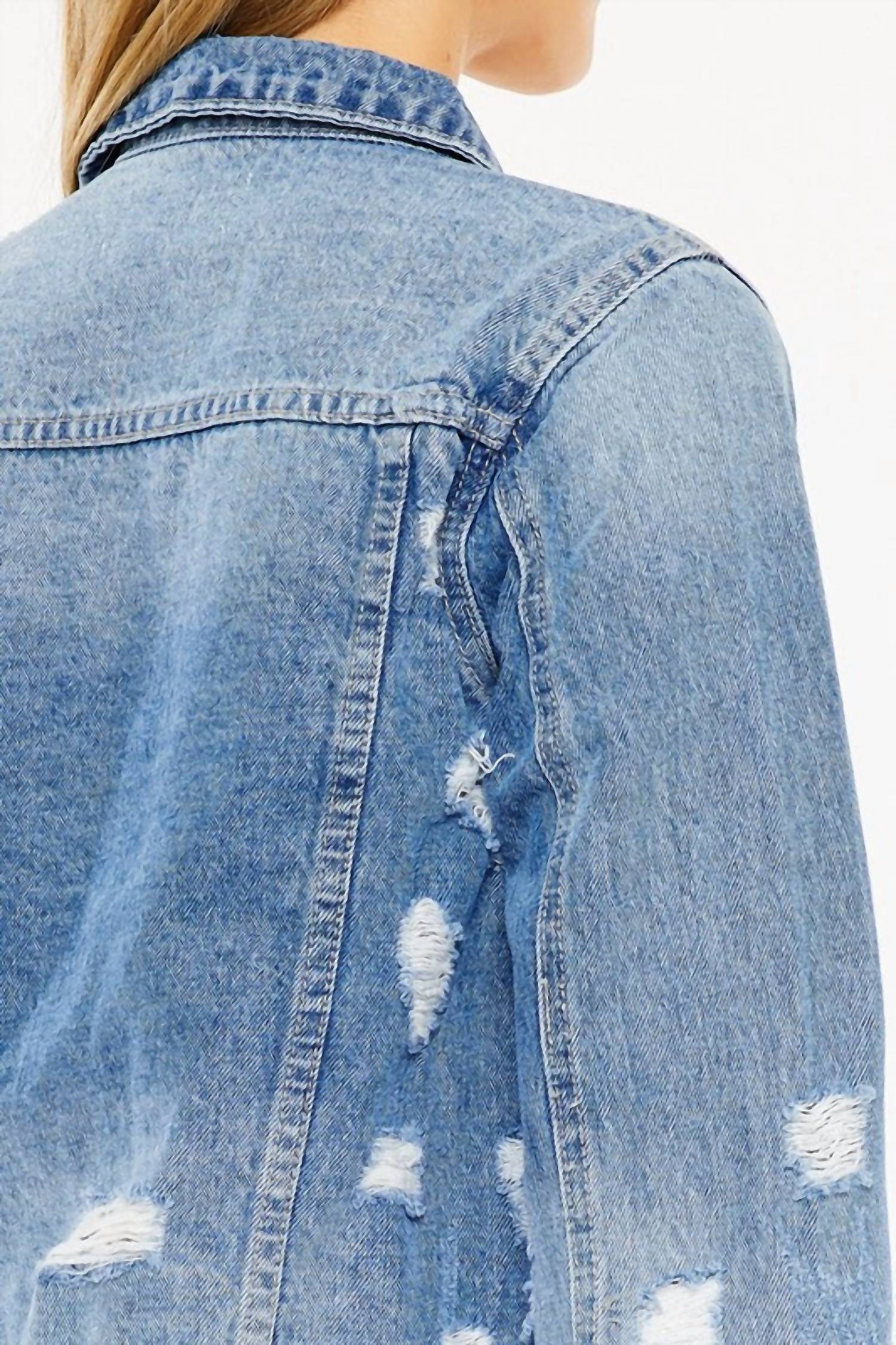 KanCan Classic Trucker Jacket in medium wash - women's jacket - view 5