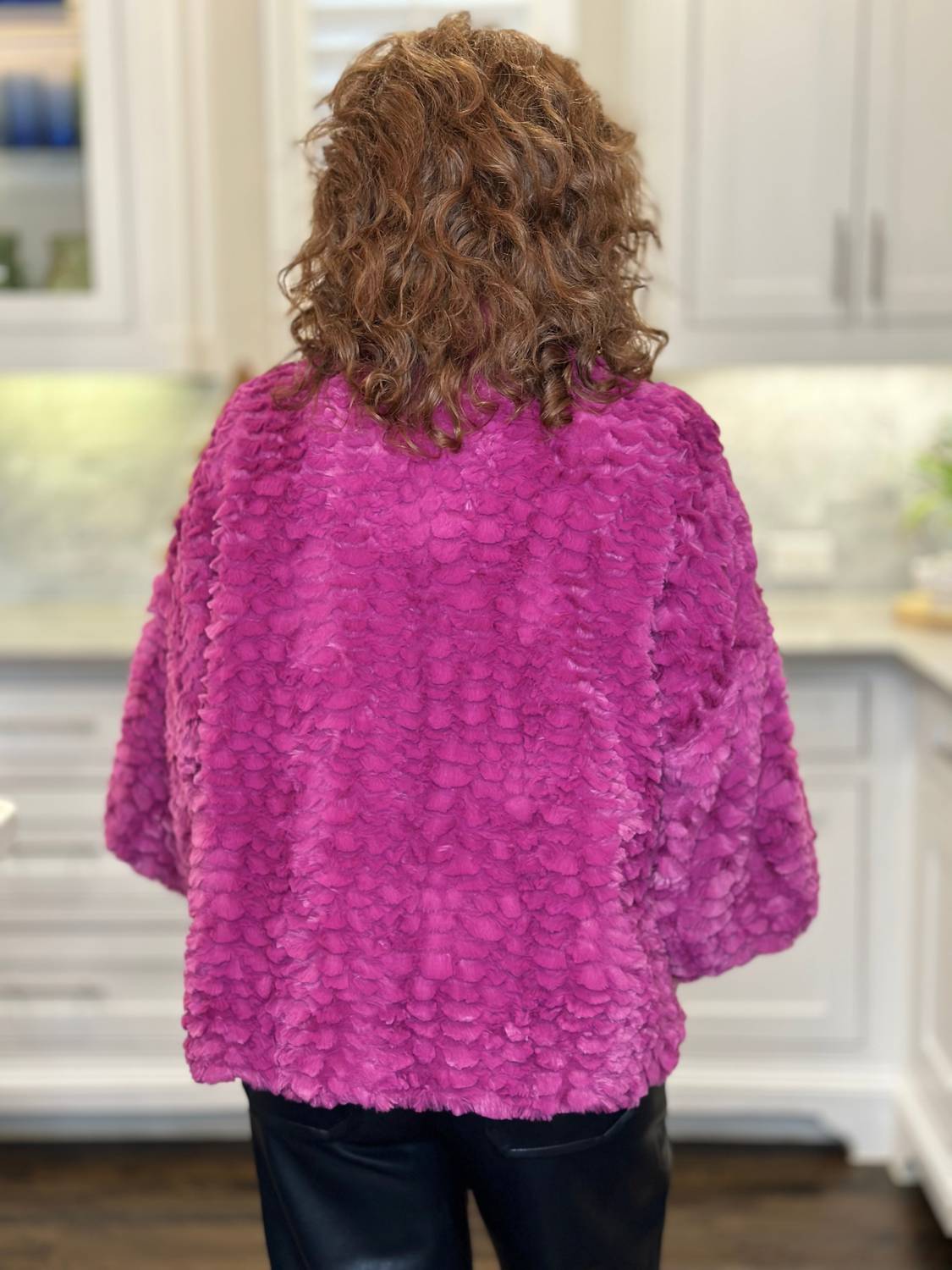 Ivy Jane - Feather Faux Fur Popover Top