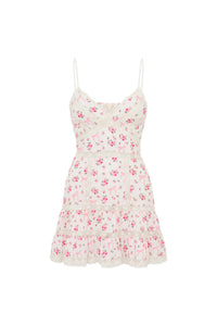 Loveshackfancy - Solbina Cotton Rose & Bow Mini Dress
