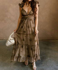 Storia - Ruffle Sleeve Maxi Dress