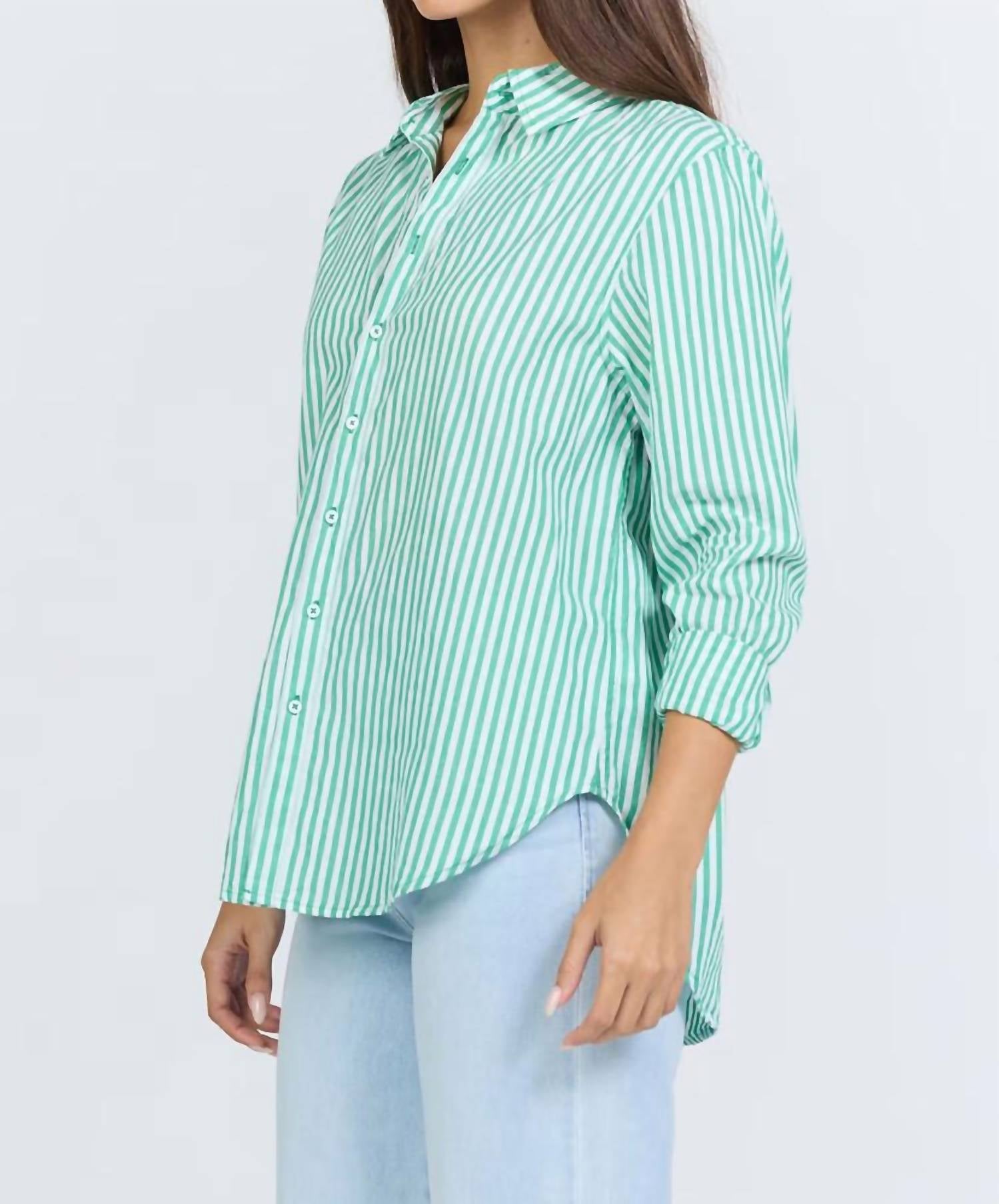 Dear John Denim - Lolita Striped Long Sleeve Button Down Top