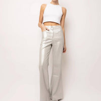 Amylynn - Lupe faux Leather Flared Wide Leg Matte Pants