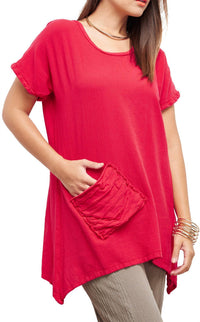 Oh My Gauze! Faith Top in crimson - women's blouse - alternate view