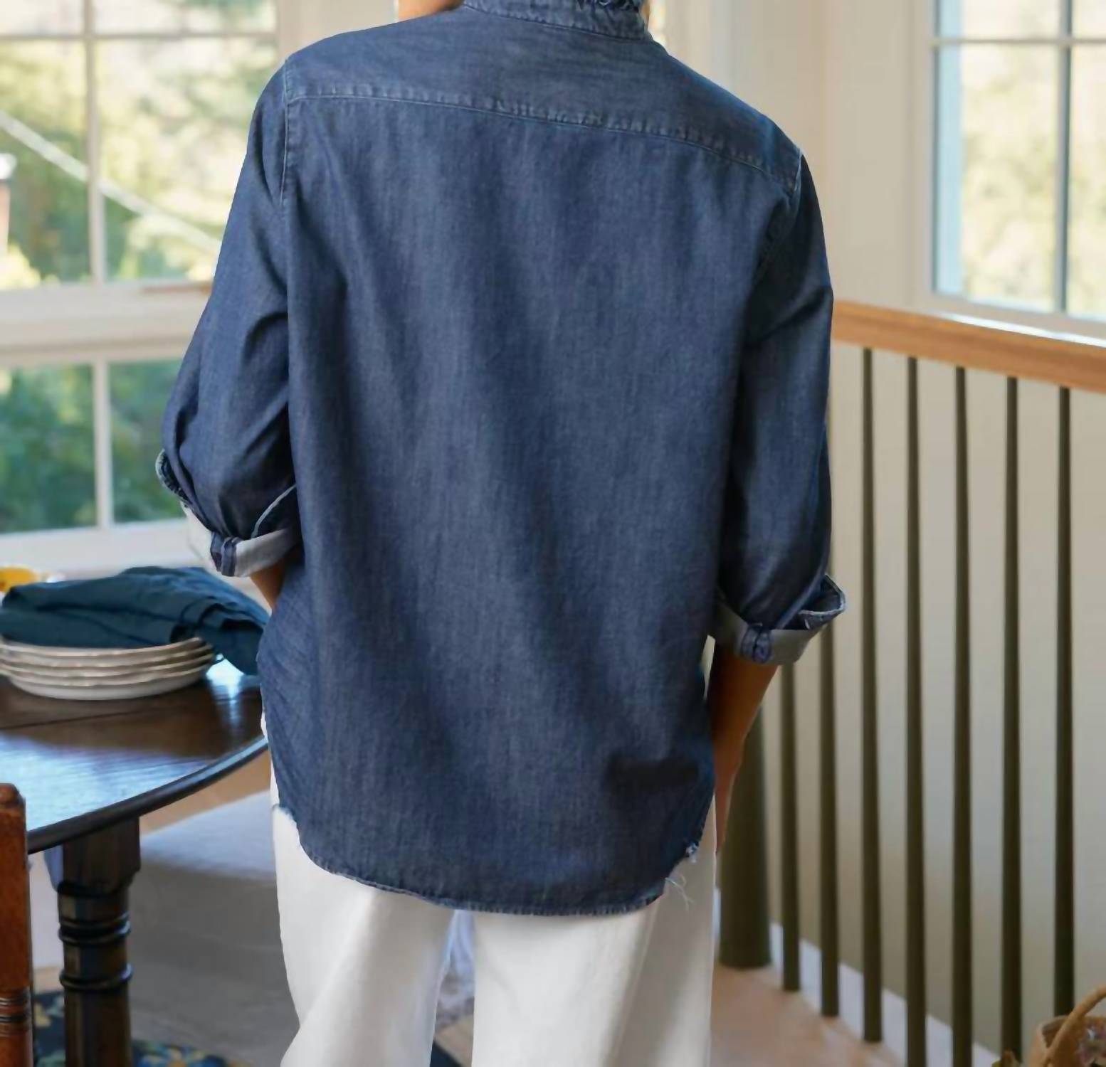 Frank & Eileen - Eileen Ruffle Collar Button-up Shirt