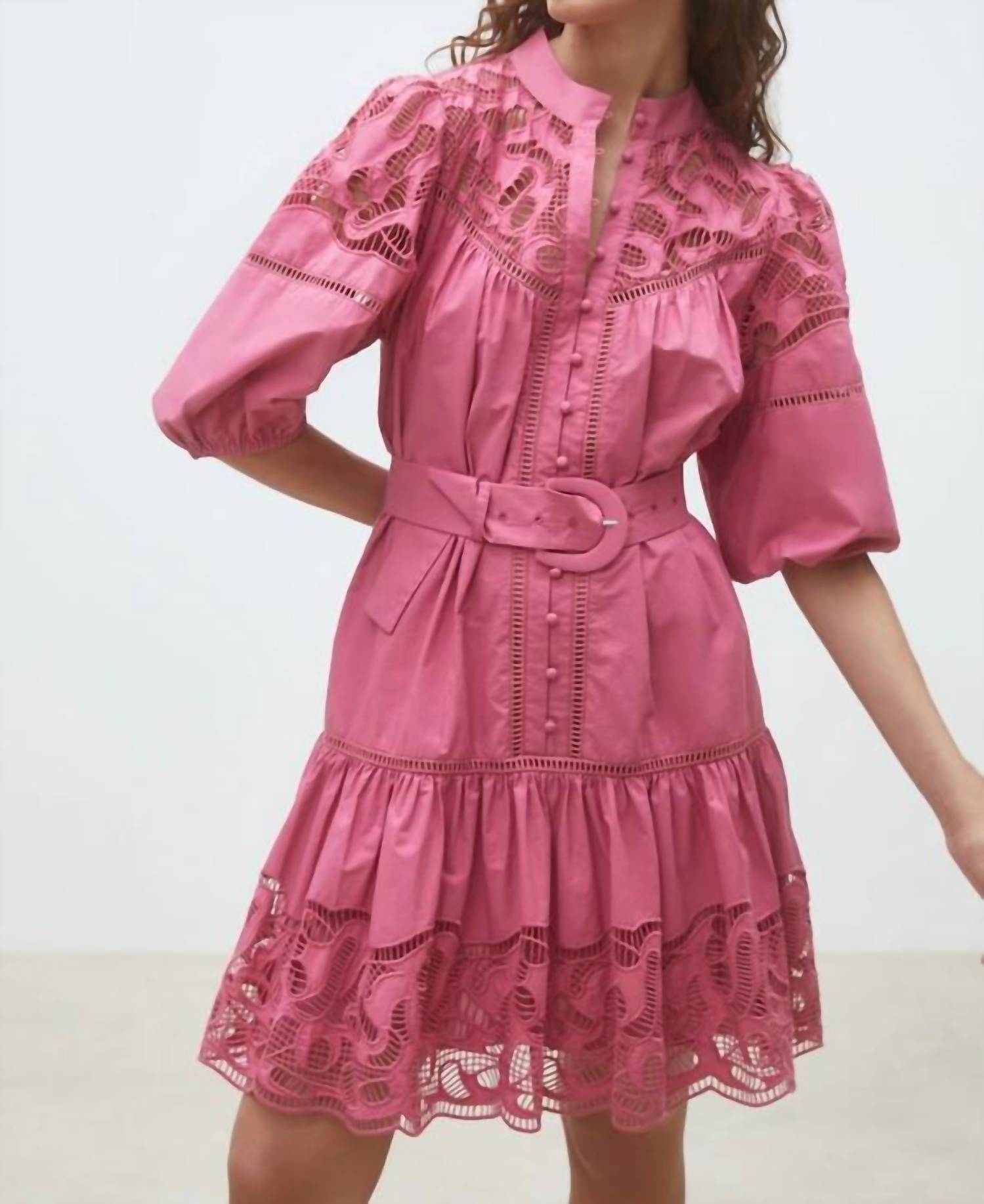 Suncoo - Caty Short Embroidered Mini Dress