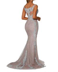 Portia&Scarlett - Cap Sleeve Glitter Appliqued Mermaid Gown