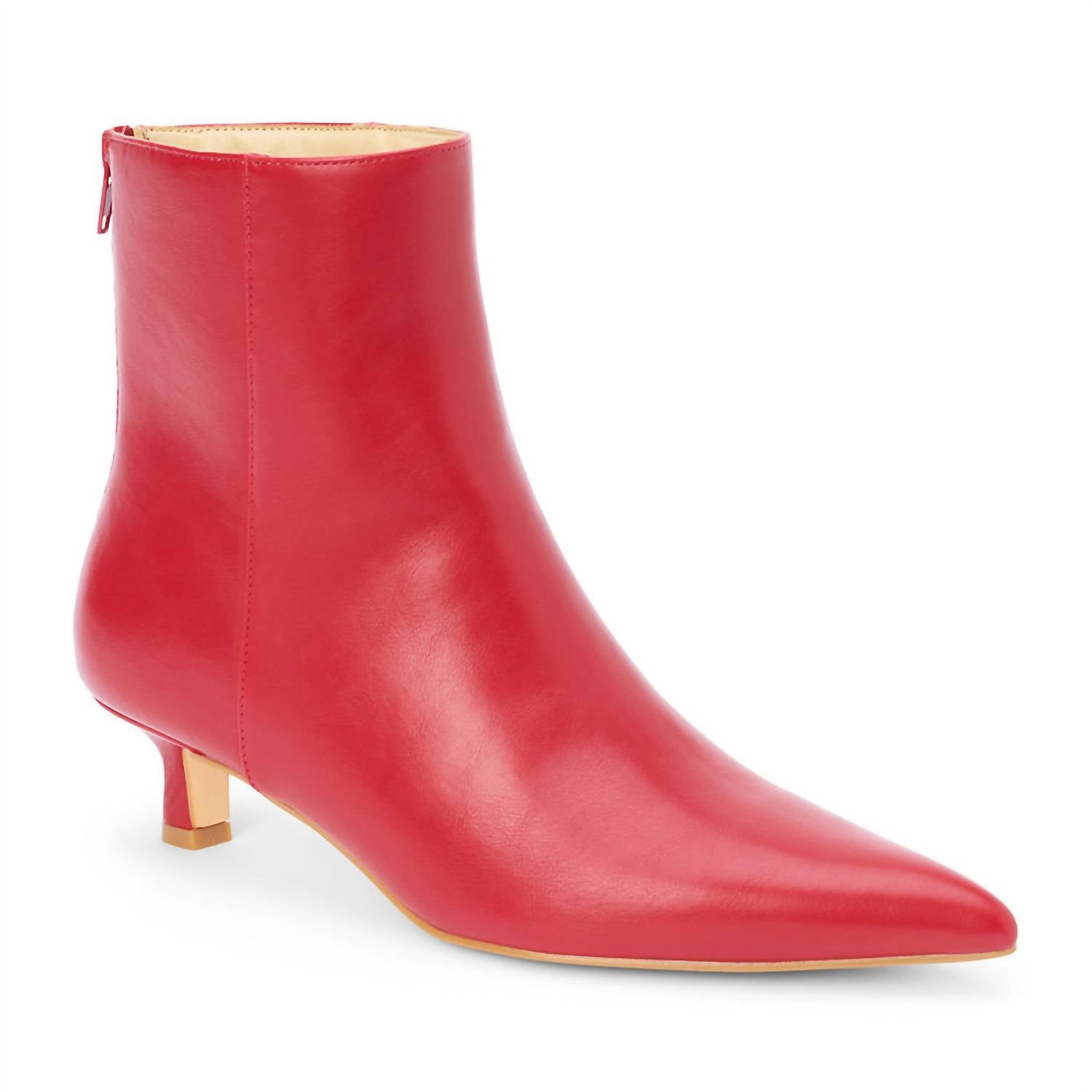 Beach by Matisse Women's Genesis Kitten Heel Bootie in red - women's shoe
